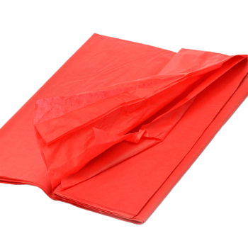 Упаковочная бумага тишью, красная, 50*66 см