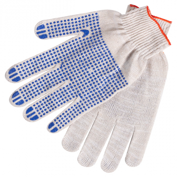 Рабочие перчатки ХБ Стандарт, с точечным ПВХ покрытием