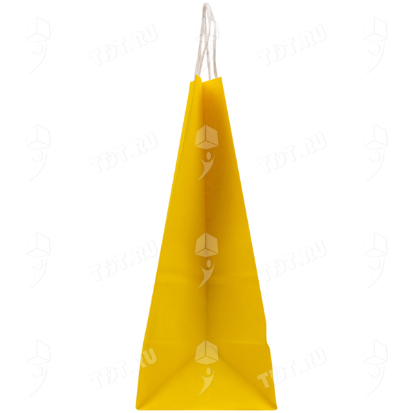 Крафт пакет с крученой ручкой «Жёлтый», 80 г/м², 25*11*32 см