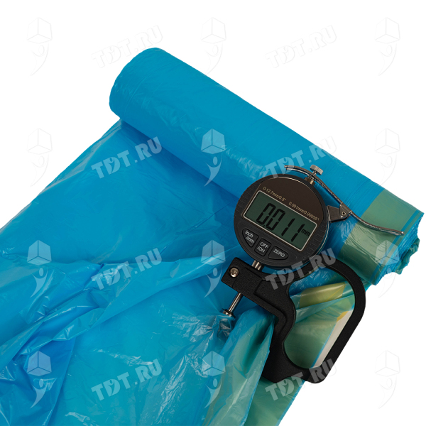 Мешки для мусора ПНД Komfi 30 литров с завязками, 50*60 см, голубые, 30 шт./рулон