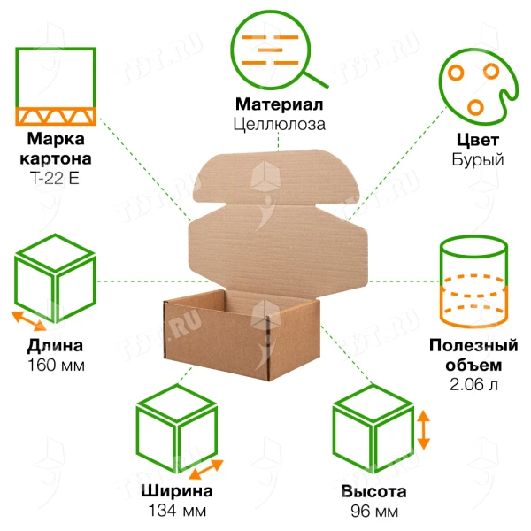 Короб №207 (премиум), 160*134*96 мм, Т-22 Е